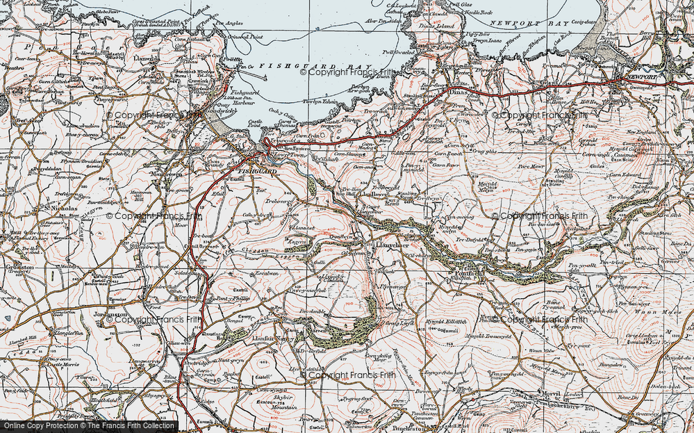 Old Map of Historic Map covering Afon Gwaun in 1923