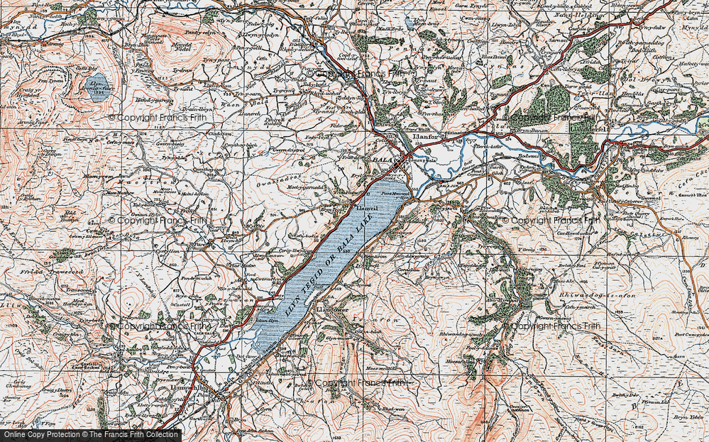 Old Map of Llanycil, 1922 in 1922