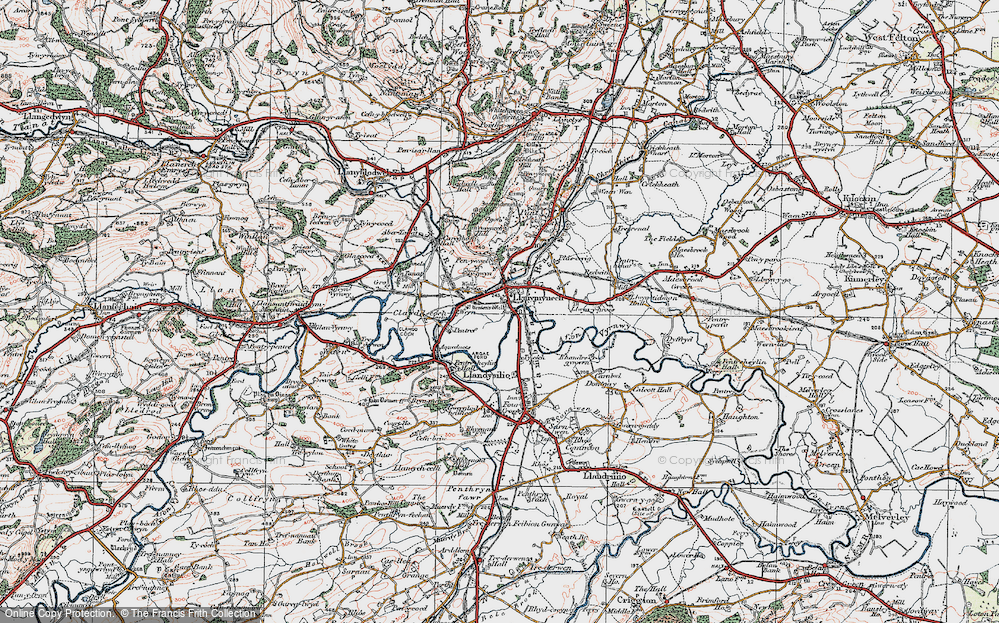Old Map of Llanymynech, 1921 in 1921