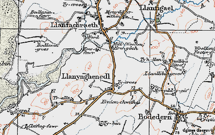 Old map of Ty Hen in 1922
