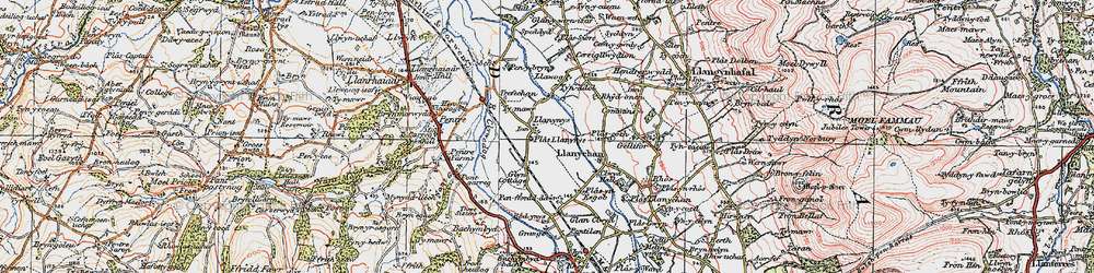 Old map of Llanynys in 1922