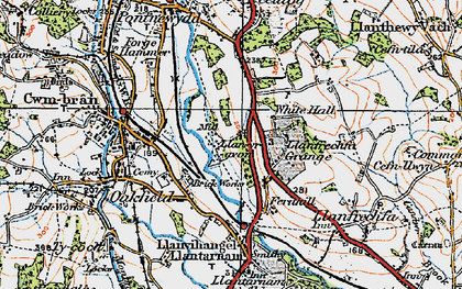 Old map of Llanyrafon in 1919