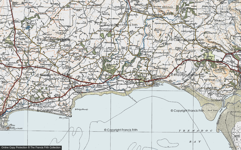 Old Map of Historic Map covering Aberkin in 1922