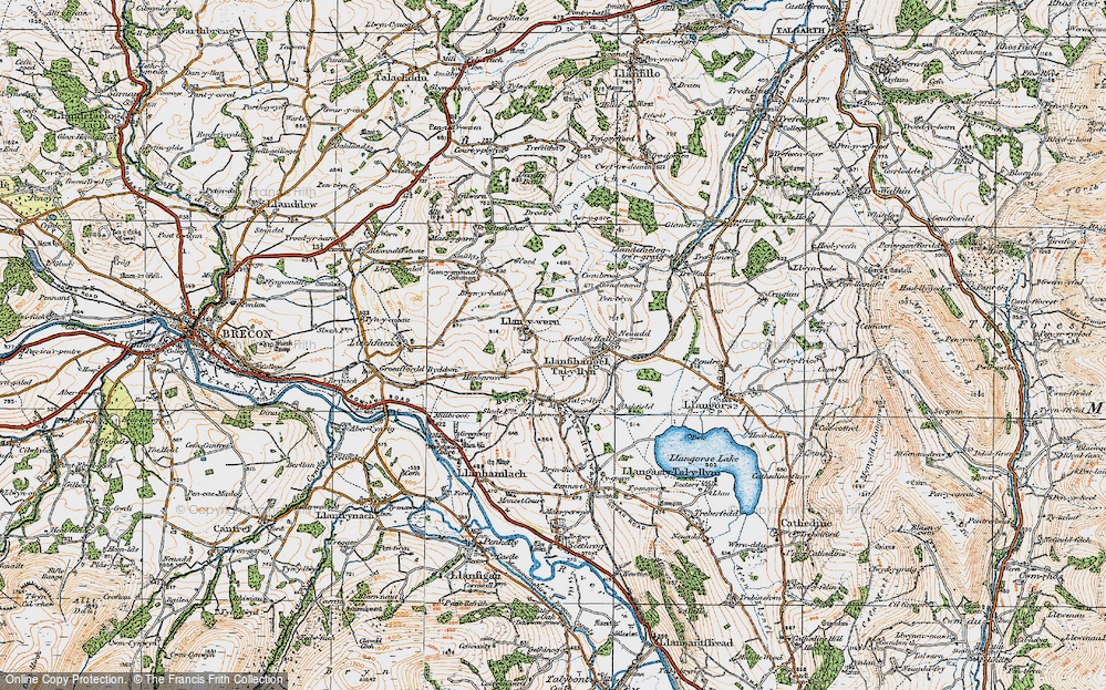 Old Map of Llanywern, 1919 in 1919