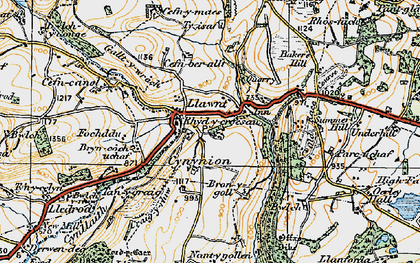 Old map of Llawnt in 1921
