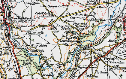 Old map of Llay in 1924