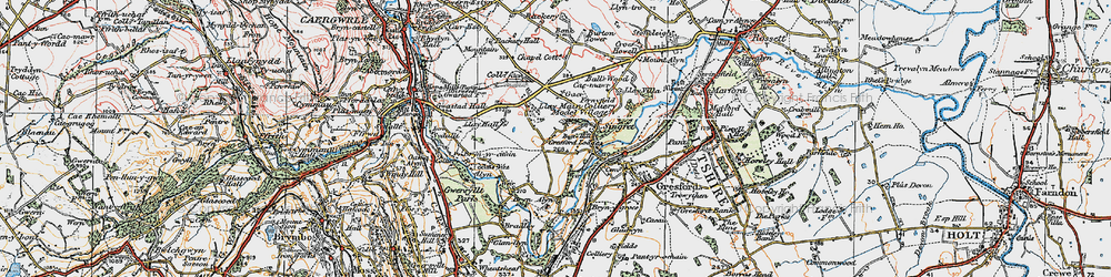 Old map of Llay in 1924