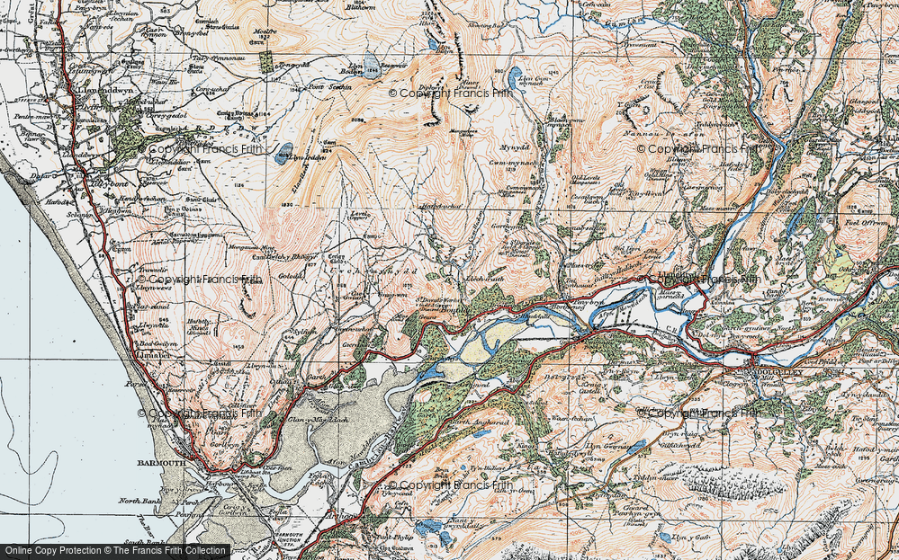 Old Map of Historic Map covering Braich in 1922