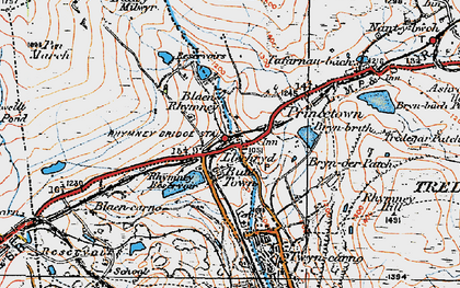 Old map of Llechryd in 1919