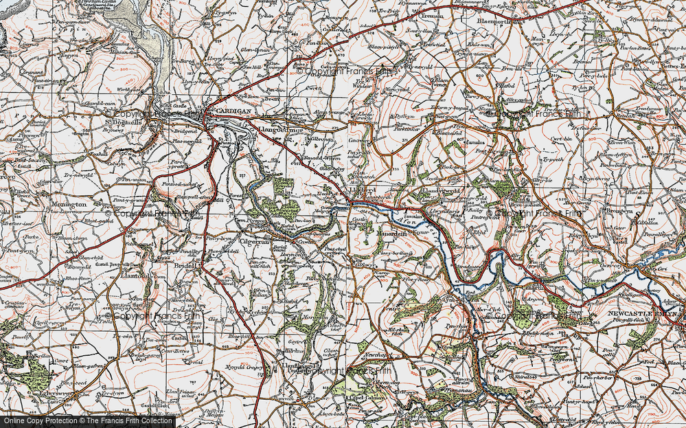 Old Map of Llechryd, 1923 in 1923