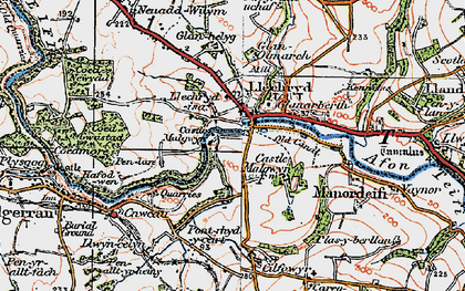 Old map of Llechryd in 1923