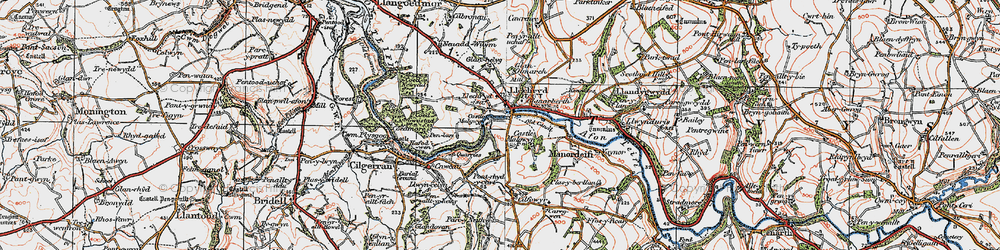 Old map of Llechryd in 1923