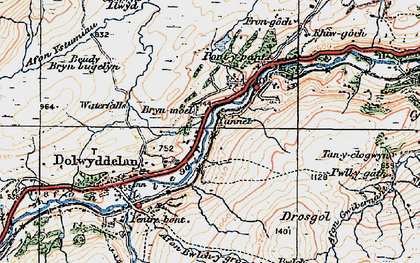 Old map of Lledr Valley in 1922