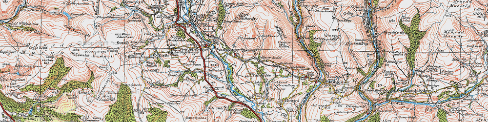 Old map of Brynllywarch in 1922