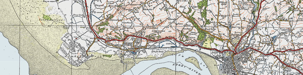 Old map of Llettyrychen in 1923