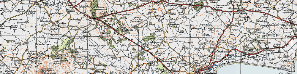Old map of Lleyn Peninsula in 1922