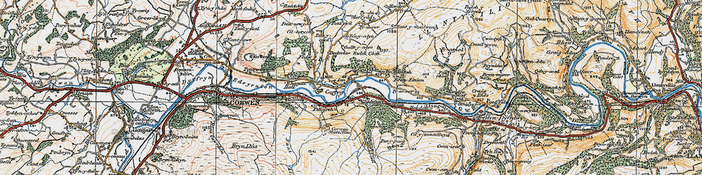 Old map of Llidiart-y-Parc in 1921