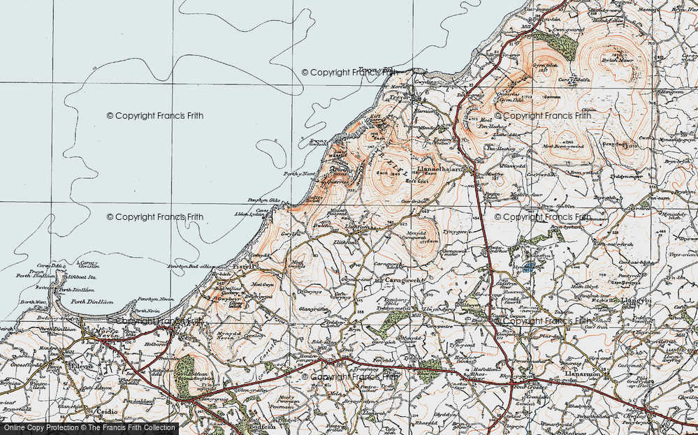 Old Map of Llithfaen, 1922 in 1922
