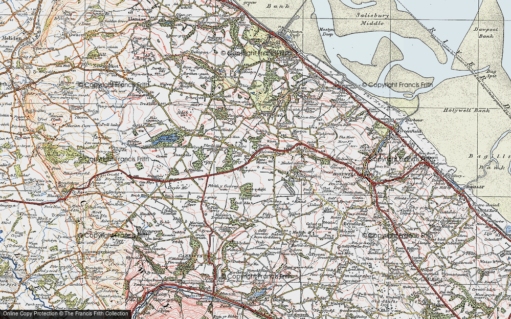 Old Map of Lloc, 1924 in 1924