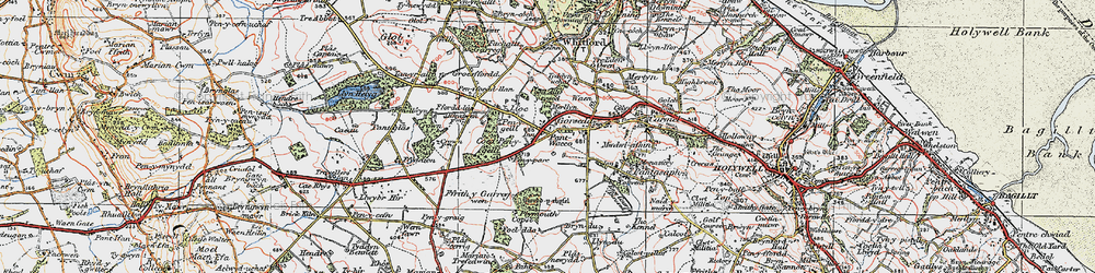 Old map of Lloc in 1924