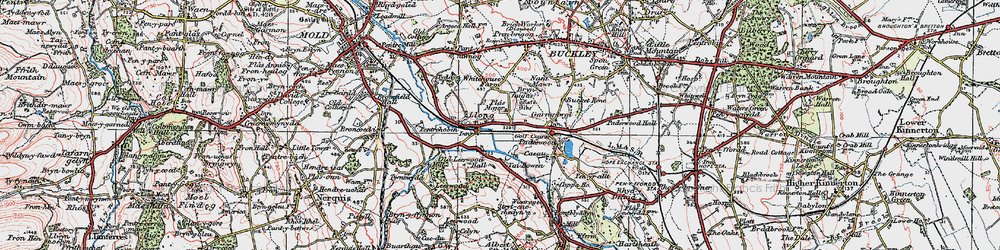 Old map of Llong in 1924