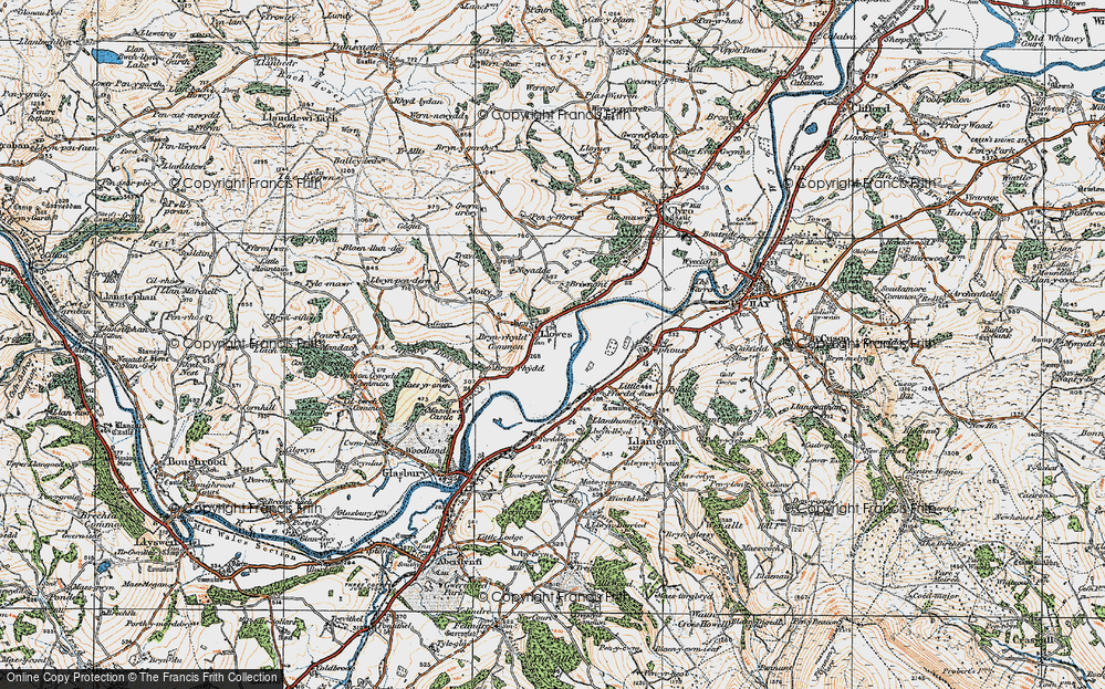 Old Map of Historic Map covering Bryn yr Hydd Common in 1919