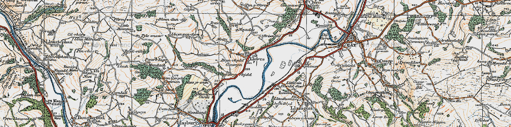 Old map of Bryn yr Hydd Common in 1919