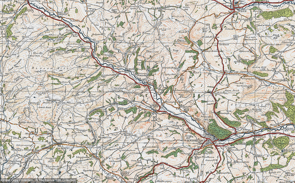 Old Map of Lloyney, 1920 in 1920