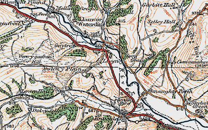 Old map of Lloyney in 1920