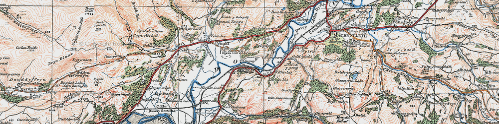 Old map of Llugwy in 1921