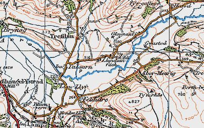 Old map of Abermeurig in 1923