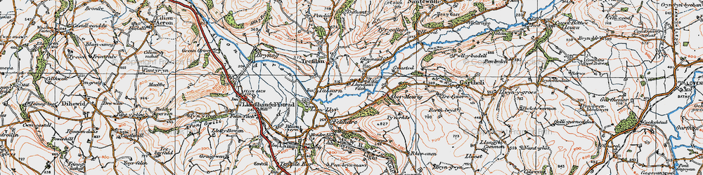 Old map of Abermeurig in 1923