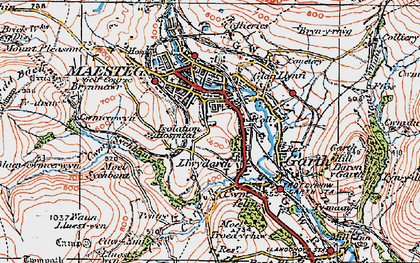 Old map of Blaen-cwmcerwyn in 1922