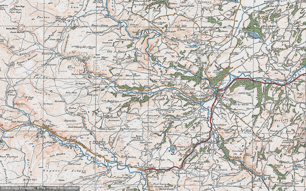 Old Map of Llwyn-derw, 1922 in 1922