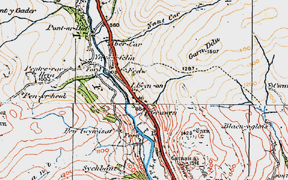 Old map of Afon Taf Fawr in 1923