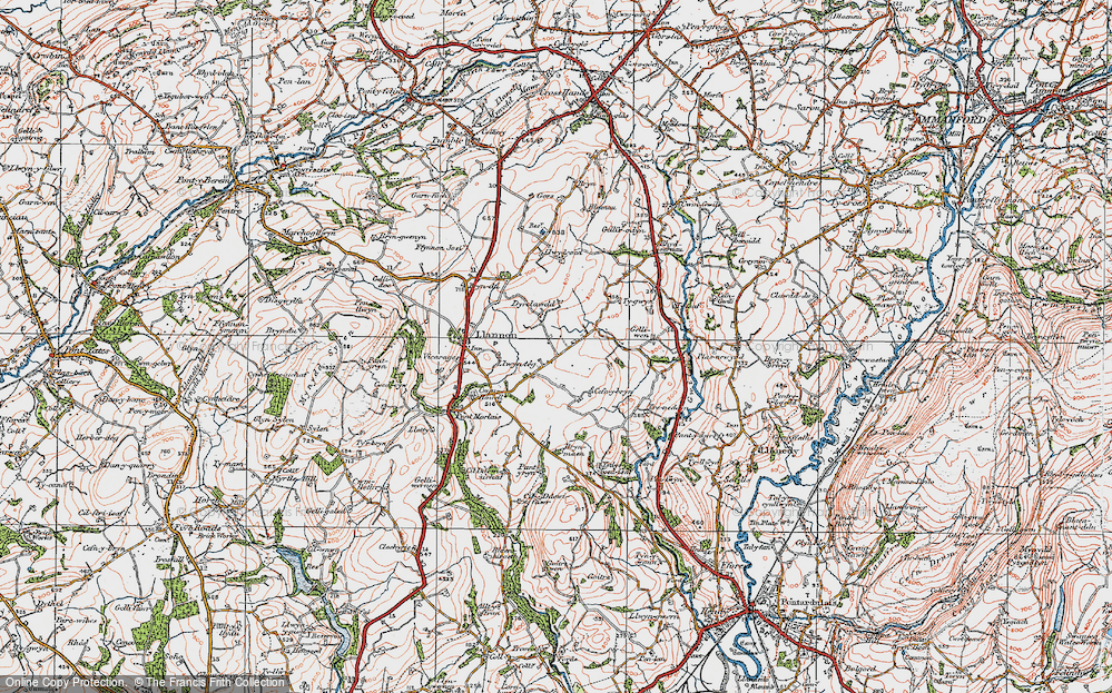 Old Map of Historic Map covering Bryn-withan in 1923