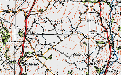 Old map of Llwyn-têg in 1923