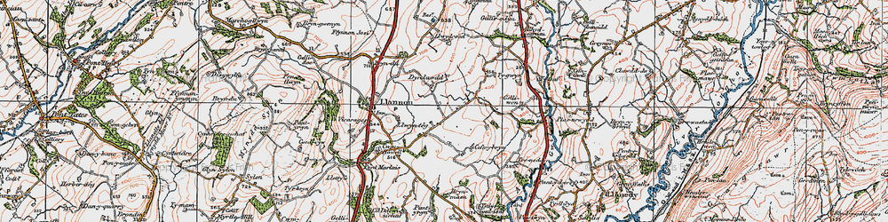 Old map of Brynmaen in 1923