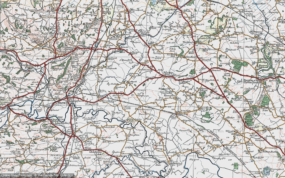 Old Map of Llwyn-y-go, 1921 in 1921