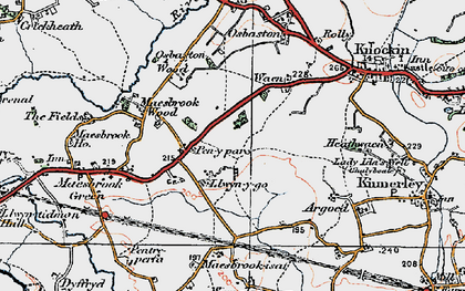 Old map of Llwyn-y-go in 1921