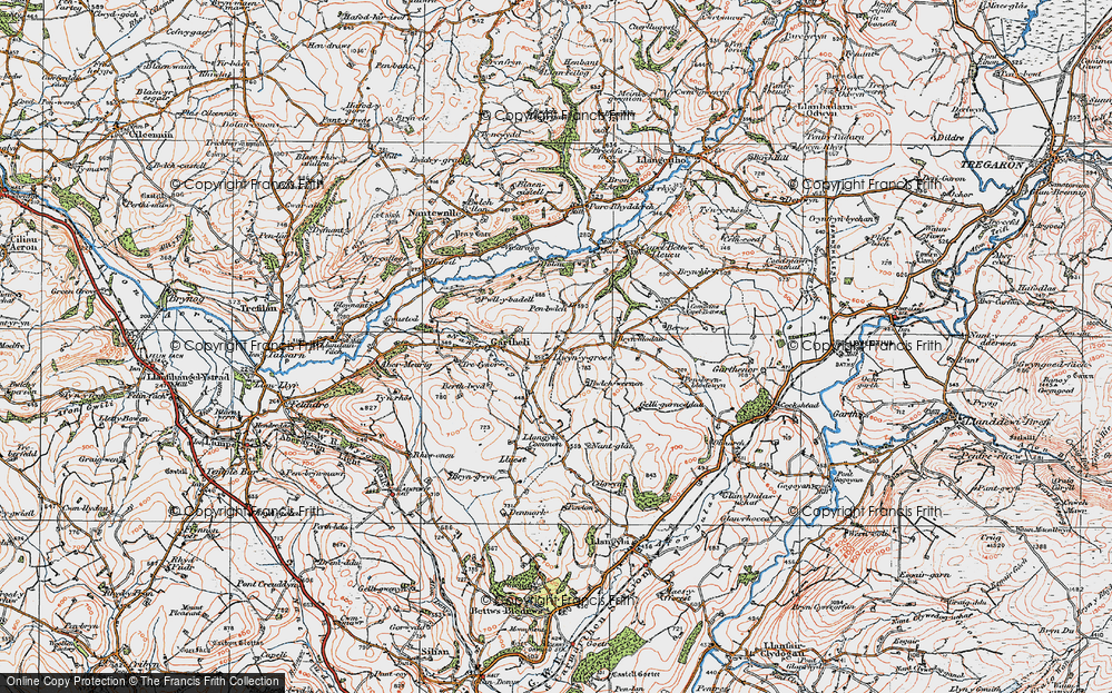 Old Map of Llwyn-y-groes, 1923 in 1923
