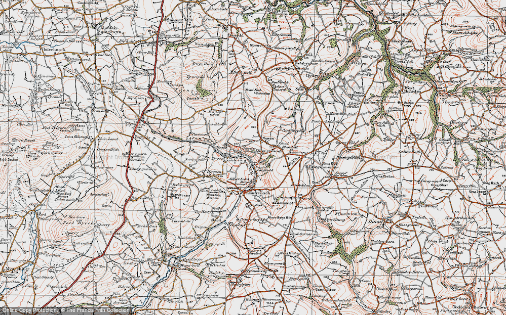 Old Map of Llwyn-yr-hwrdd, 1922 in 1922