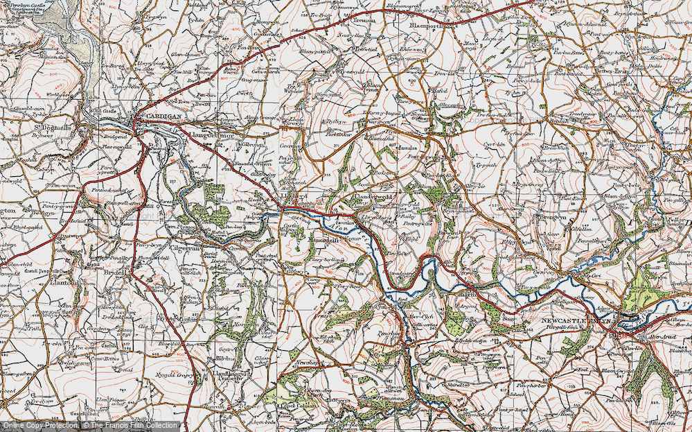 Old Map of Historic Map covering Bryneifed in 1923