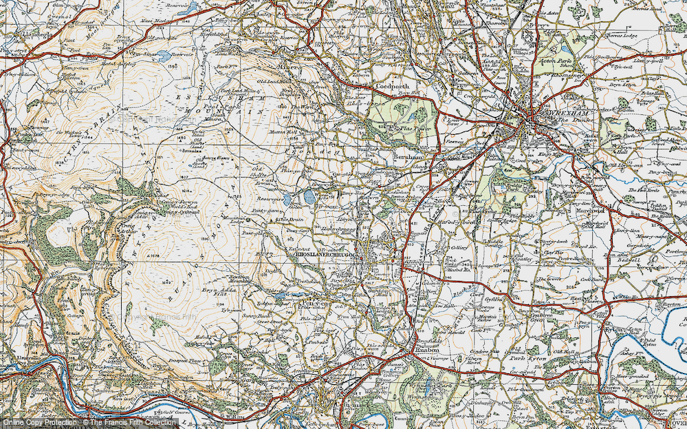 Old Map of Llwyneinion, 1921 in 1921