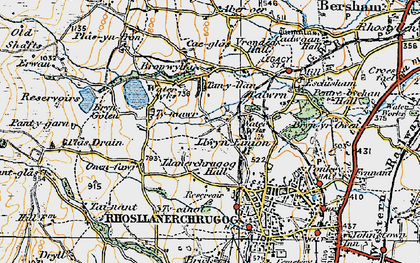 Old map of Llwyneinion in 1921