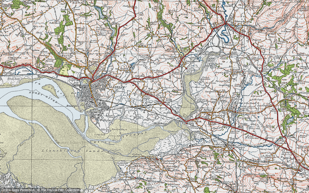 Old Map of Llwynhendy, 1923 in 1923