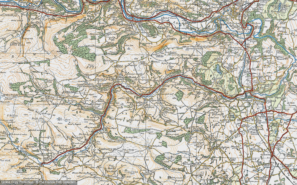 Old Map of Llwynmawr, 1921 in 1921