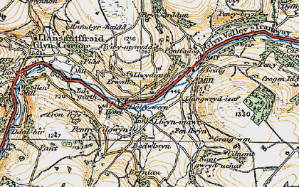 Old map of Llwynmawr in 1921
