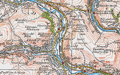 Old map of Llwynypia in 1922