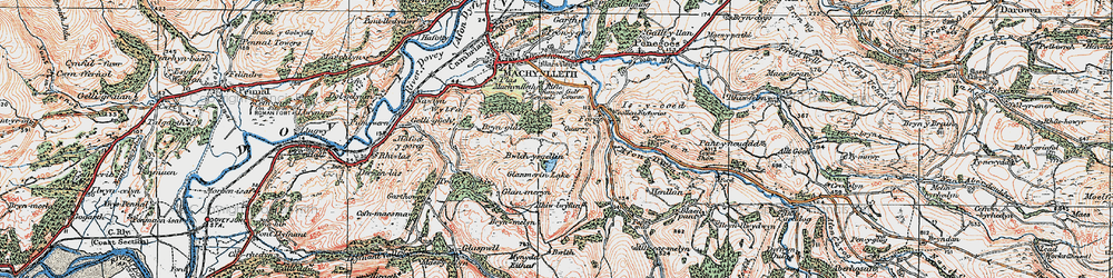 Old map of Llyn Glanmerin in 1921